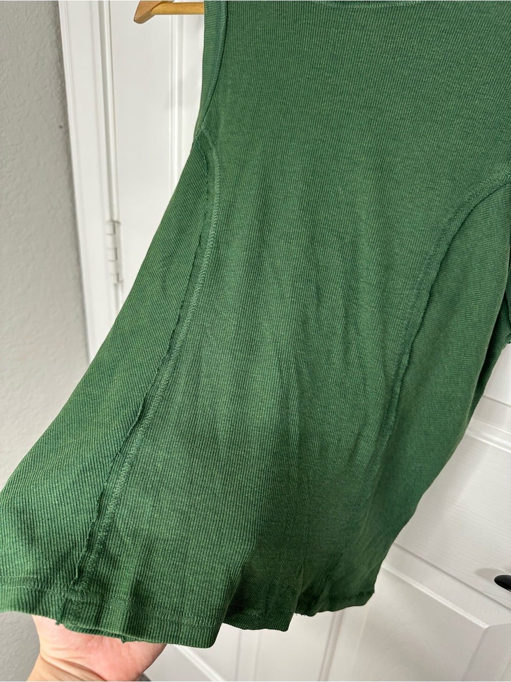 Pilcro Anthropologie Green Ribbed Cotton Modal Blend Mockneck Halter Top Sz M - Picture 5 of 8